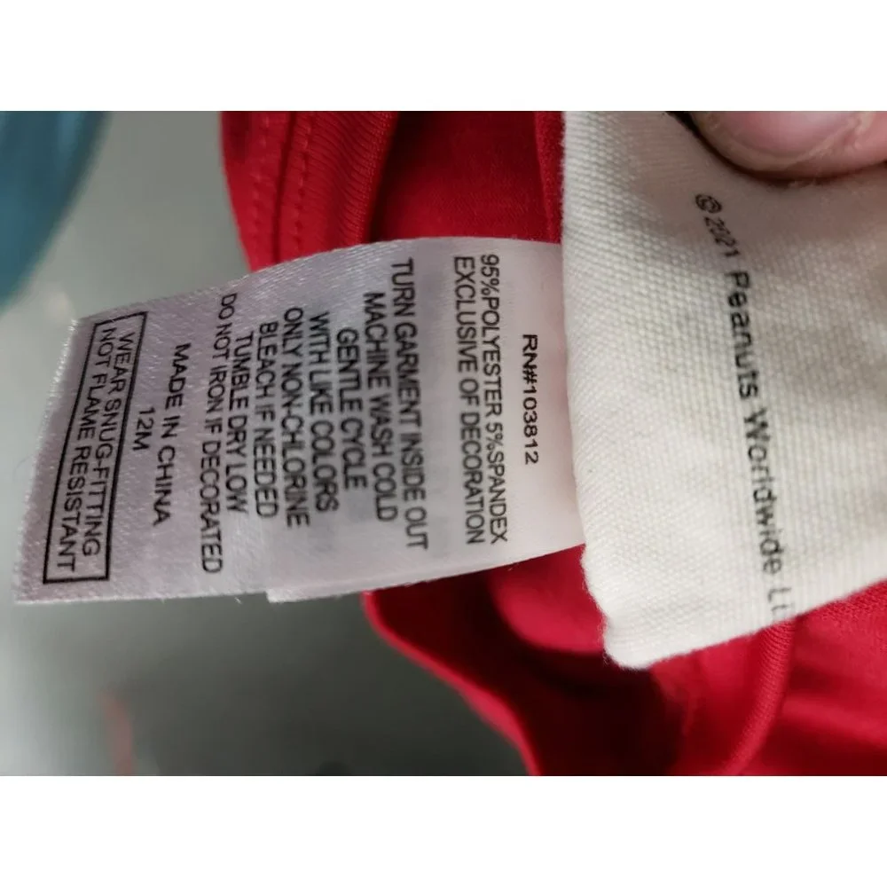 Munki Munki Pajamas Peanuts Snoopy Red‎ 2 Piece size 12 months  Pj's